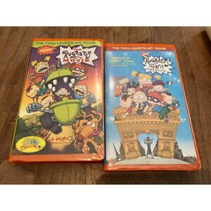 Rugrats in Paris Movie Lot of (2)‎ VHS Nickelodeon Vintage 90s Orange Cases